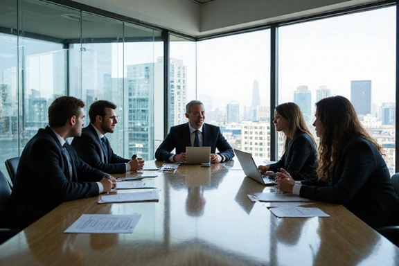 Executive discussing business strategy