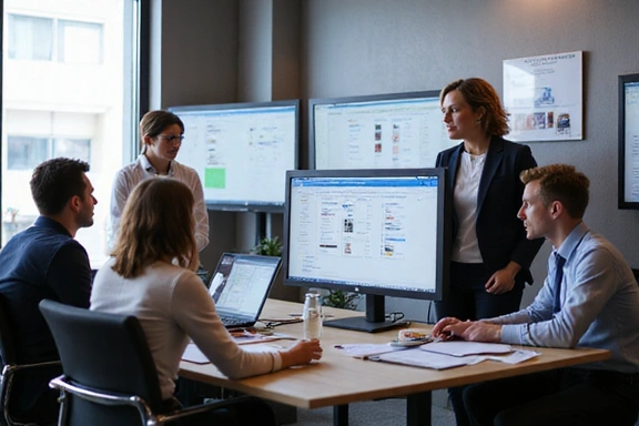 Professional recruitment team reviewing candidate profiles